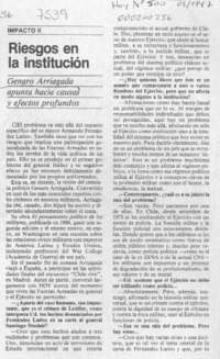 Riesgos en la institución  [artículo].