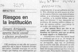 Riesgos en la institución  [artículo].
