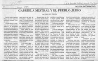 Gabriela Mistral y el pueblo judío  [artículo] Efraín Ben Yehuda.
