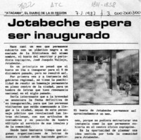 Jotabeche espera ser inaugurado  [artículo].