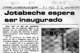 Jotabeche espera ser inaugurado  [artículo].