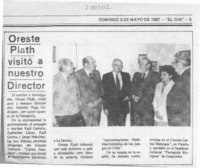 Oreste Plath visitó a nuestro director  [artículo].