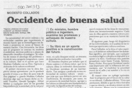 Occidente de buena salud  [artículo] Darío Oses.