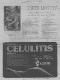 Grete Mostny "Aprender produce una satisfacción indescriptible"  [artículo] Albina Sabater Villalba.