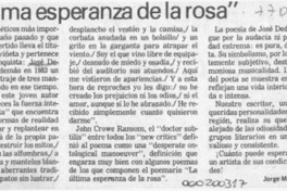 "La última esperanza de la rosa"  [artículo] Jorge Mendoza Enríquez.