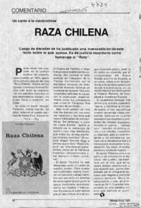 Raza chilena  [artículo].
