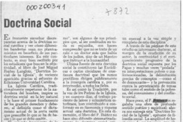 Doctrina social  [artículo] Hernán Briones Toledo.