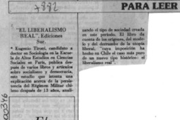 "El Liberalismo real"  [artículo].