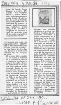 "Economía popular de solidaridad, identidad y proyecto en una visión integradora"  [artículo].