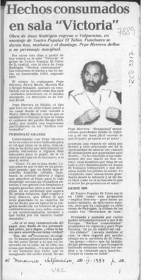 Hechos consumados en sala "Victoria"  [artículo].