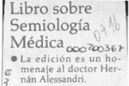 Libro sobre Semiología Médica  [artículo].