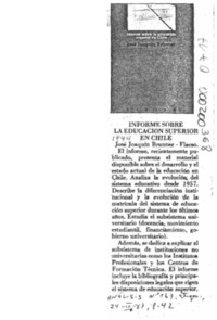 Informe sobre la educación superior en Chile  [artículo].