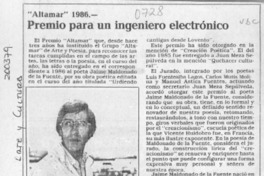 Premio para un ingeniero electrónico  [artículo].
