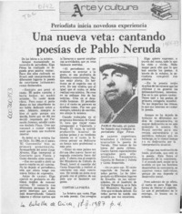 Una Nueva veta, cantando poesías de Pablo Neruda  [artículo].