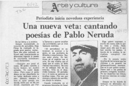 Una Nueva veta, cantando poesías de Pablo Neruda  [artículo].