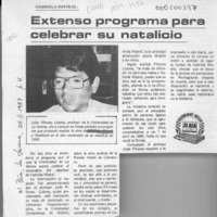Extenso programa para celebrar su natalicio  [artículo].