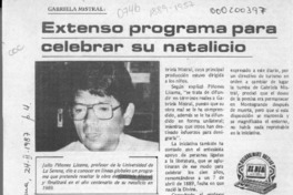 Extenso programa para celebrar su natalicio  [artículo].