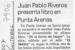 Juan Pablo Riveros presenta libro en Punta Arenas  [artículo].