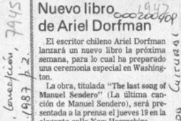 Nuevo libro de Ariel Dorfman  [artículo].