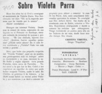 Sobre Violeta Parra  [artículo] Cristina Urrutia.