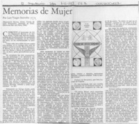 Memorias de mujer  [artículo] Luis Vargas Saavedra.
