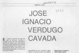 José Ignacio Verdugo Cavada  [artículo] Gisela Arenas Crisóstomo.
