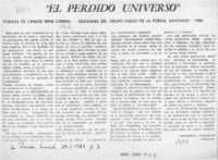 "El perdido universo"  [artículo] Edilberto Domarchi.