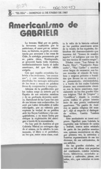 Americanismo de Gabriela  [artículo].