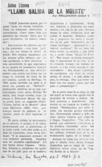 "Llama salida de la muerte"  [artículo] Wellington Rojas Valdebenito.