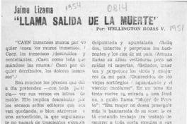 "Llama salida de la muerte"  [artículo] Wellington Rojas Valdebenito.