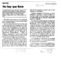 No hay que llorar  [artículo].