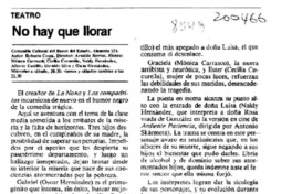 No hay que llorar  [artículo].