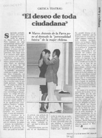 El deseo de toda ciudadana  [artículo] Sergio Palacios.