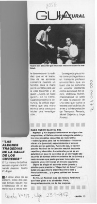 Las Alegres tragedias de la calle de los cipreses o La mano y la gallina  [artículo].