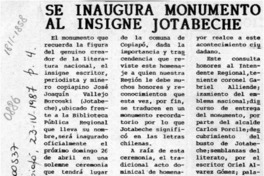 Se inaugura monumento al insigne Jotabeche  [artículo].