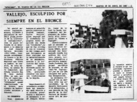 Vallejo, esculpido por siempre en el bronce  [artículo].