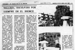 Vallejo, esculpido por siempre en el bronce  [artículo].