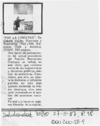 Por la libertad  [artículo].