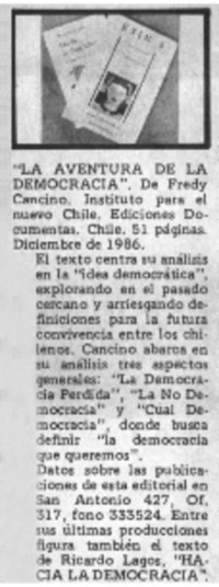 La Aventura de la democracia