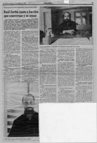 Raúl Zurita canta a los ríos que conversan y se aman  [artículo].