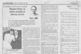 Alejandro Flores, su sonrisa escondía un doloroso secreto  [artículo] Tizio.