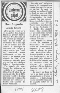Don Augusto  [artículo] Andrés Sabella.