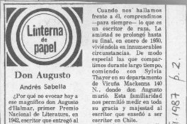Don Augusto  [artículo] Andrés Sabella.