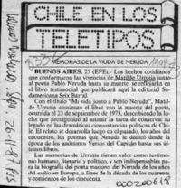Memorias de la viuda de Neruda  [artículo].
