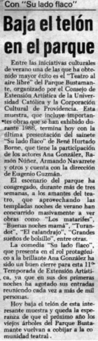 Baja el telón en el parque