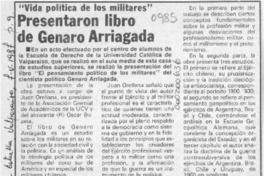 Presentaron libro de Genaro Arriagada  [artículo].