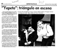 "Yepeto", triángulo en escena  [artículo].