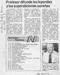 Profesor difunde las leyendas y las supersticiones sureñas  [artículo].