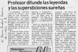 Profesor difunde las leyendas y las supersticiones sureñas  [artículo].