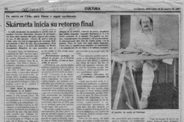 Skármeta inicia su retorno final  [artículo] Maura Brescia.